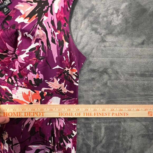 Women's Size 18W East 5th Purple Floral Fit-and-Flare A-Line Floral Dress - Picture 16 of 16